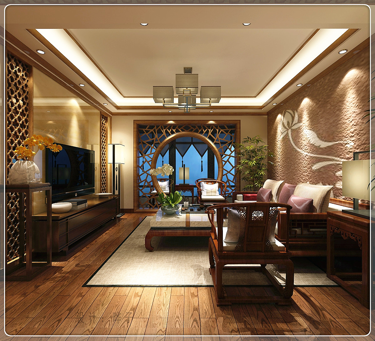 貴陽《中鐵閱山湖》中式裝修設(shè)計案例|空間|室內(nèi)設(shè)計|與你乾聊 