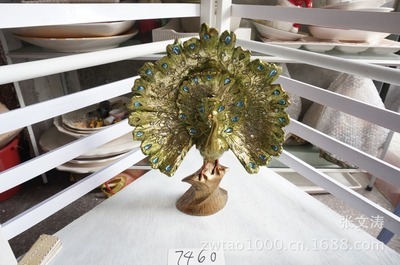 【外貿樹脂藝品批發 別墅辦公室擺飾 櫥柜裝飾 孔雀開屏 7460】價格,廠家,圖片,塑料、樹脂工藝品,張文濤-