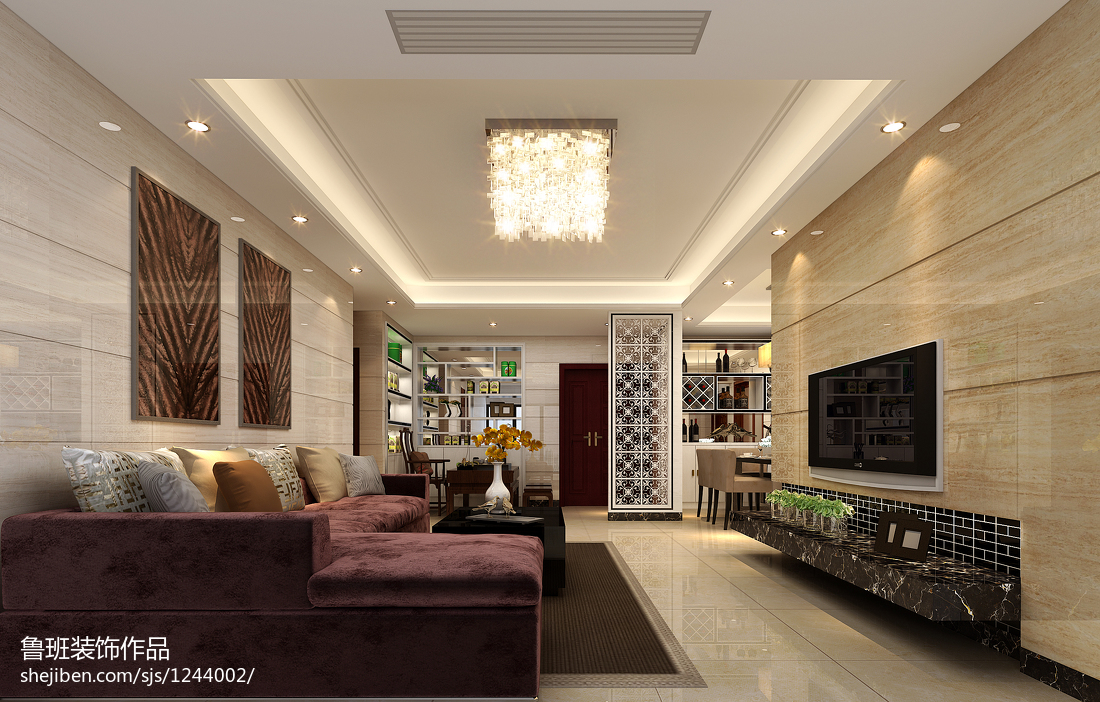 現(xiàn)代風(fēng)格客廳電視墻裝修效果圖