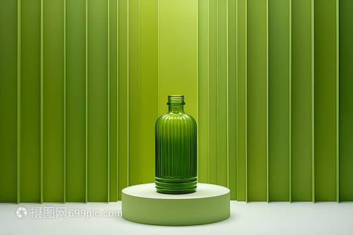 綠色背景上的瓶子